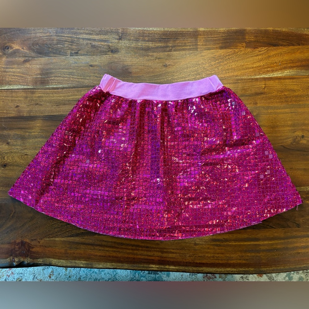 JoJo Siwa sequin style hot pink lined skirt size Large.